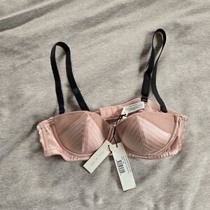 Women's Pink Bra with Black Straps